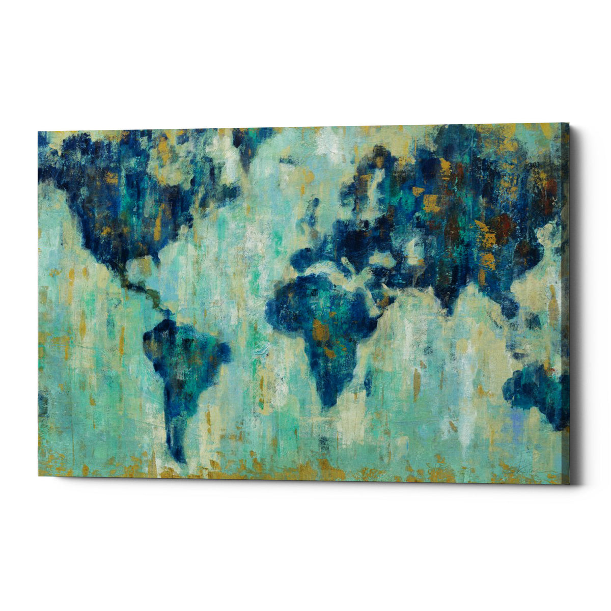 Epic Graffiti &quot;Map Of The World&quot; by Silvia Vassileva, Giclee Canvas Wall Art