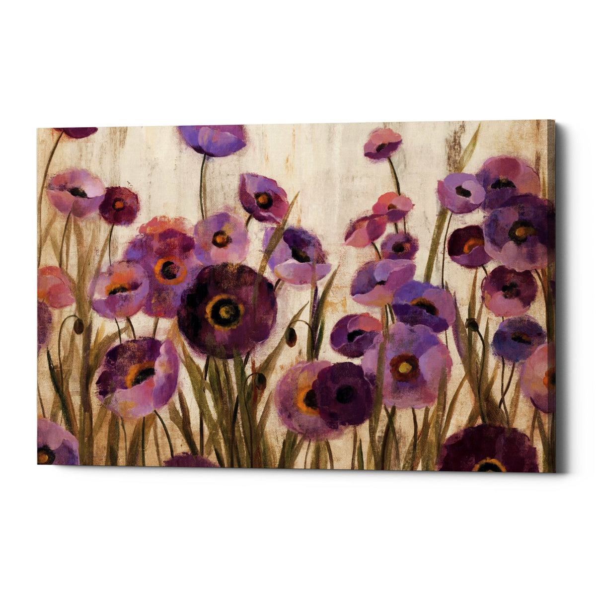 Epic Graffiti &quot;Pink And Purple Flowers&quot; by Silvia Vassileva, Giclee Canvas Wall Art