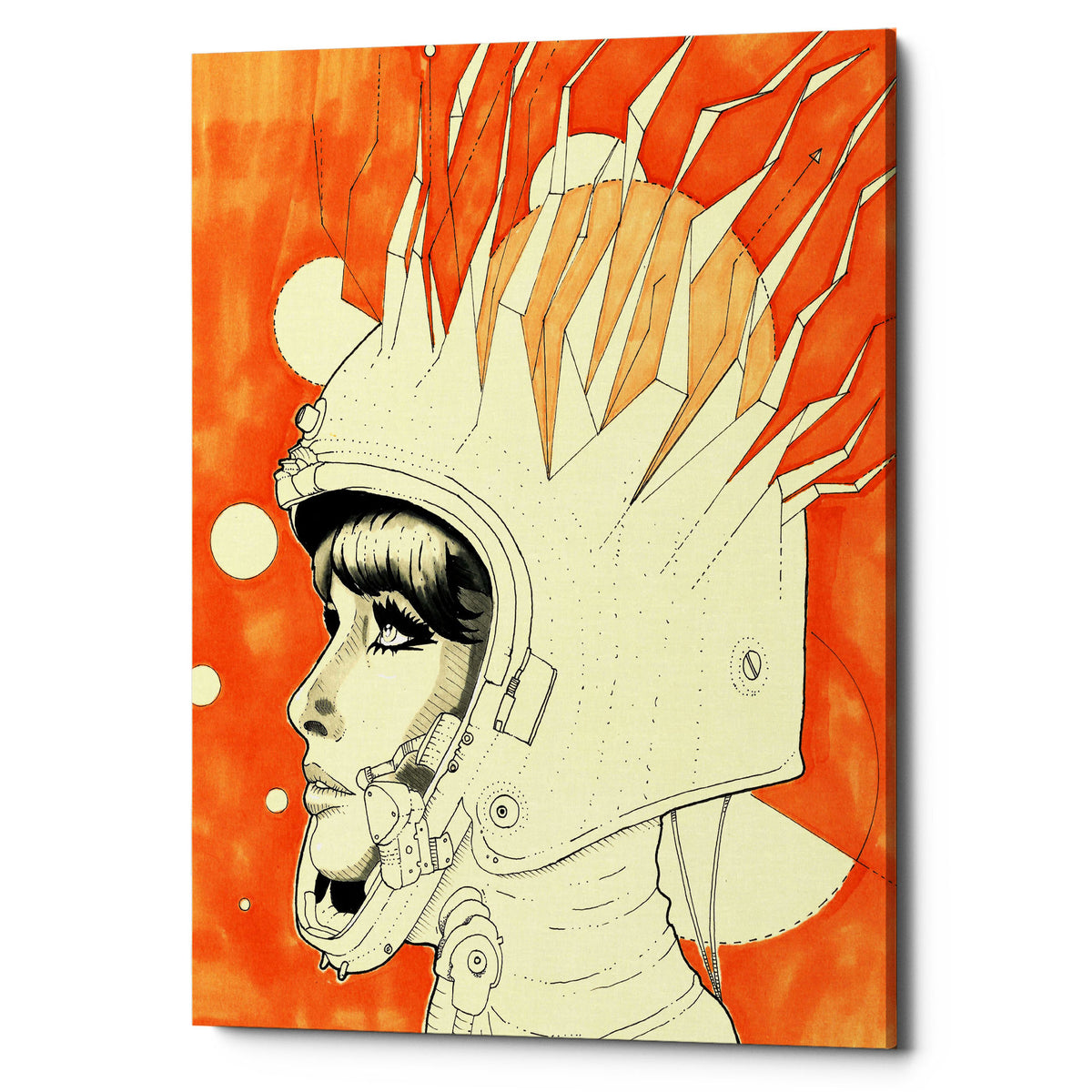 Epic Graffiti &quot;Space Queen Fire&quot; by Craig Snodgrass, Giclee Canvas Wall Art