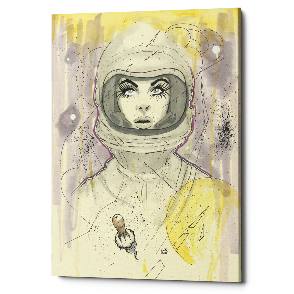 Epic Graffiti &quot;Space Queen Gold&quot; by Craig Snodgrass, Giclee Canvas Wall Art