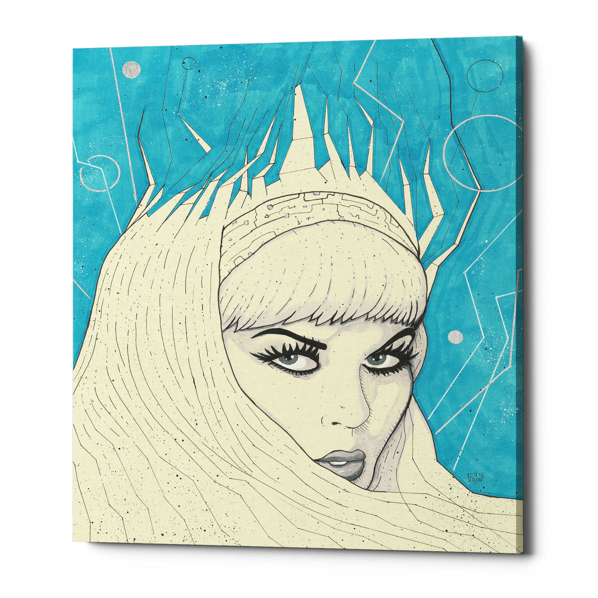 Epic Graffiti &quot;Space Queen Ice&quot; by Craig Snodgrass, Giclee Canvas Wall Art