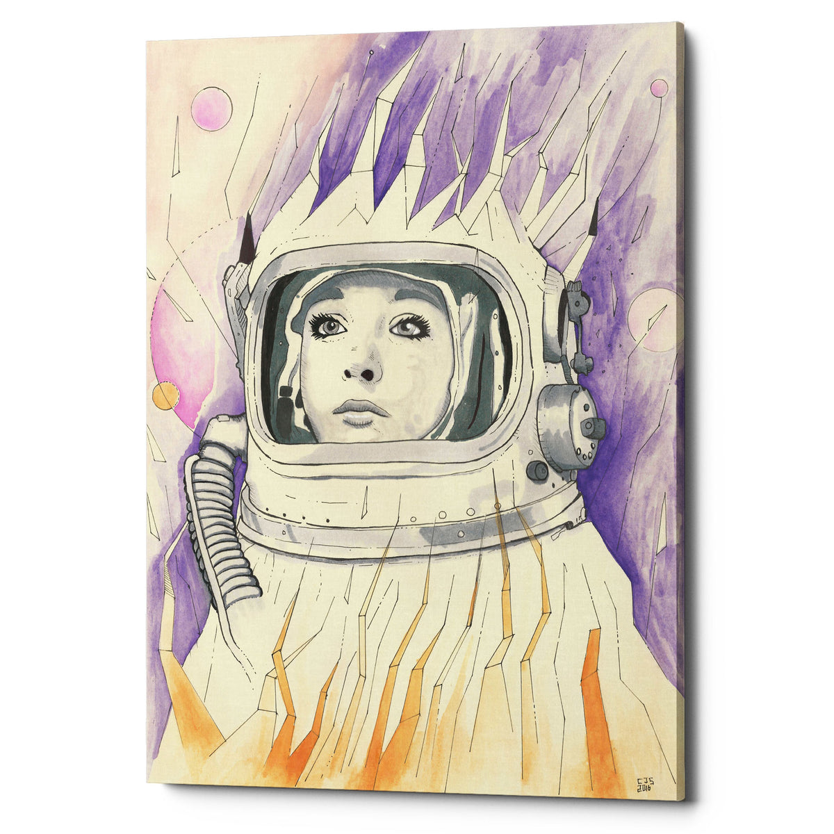 Epic Graffiti &quot;Space Queen Reconstruct&quot; by Craig Snodgrass, Giclee Canvas Wall Art
