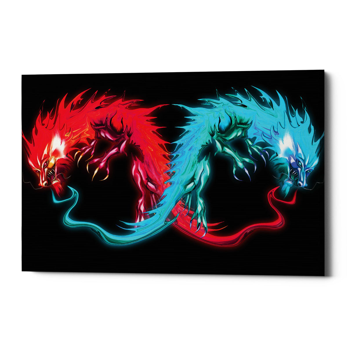 Epic Graffiti &quot;Double Dragon&quot; by Michael Stewart, Giclee Canvas Wall Art