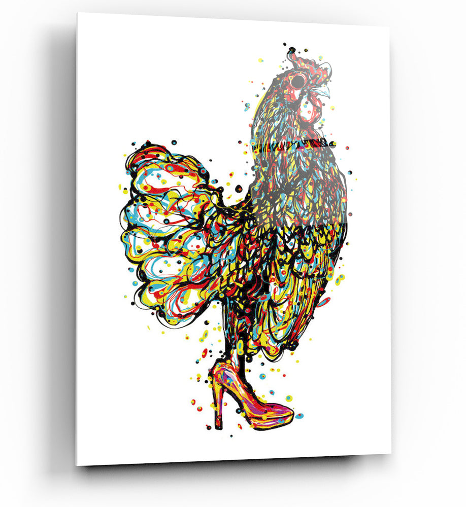 Epic Graffiti Chicken Glam Acrylic Wall Art, 14&quot; x 20&quot;