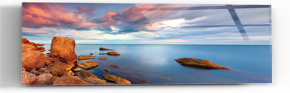 Epic Graffiti &quot;Red Rock Lake&quot; in a High Gloss Acrylic Wall Art, 60&quot; x 20&quot;