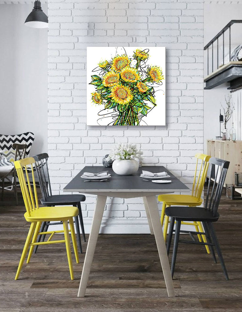 Epic Graffiti &quot;Whimsy Sunflowers&quot; Acrylic Wall Art, 24&quot; x 24&quot;