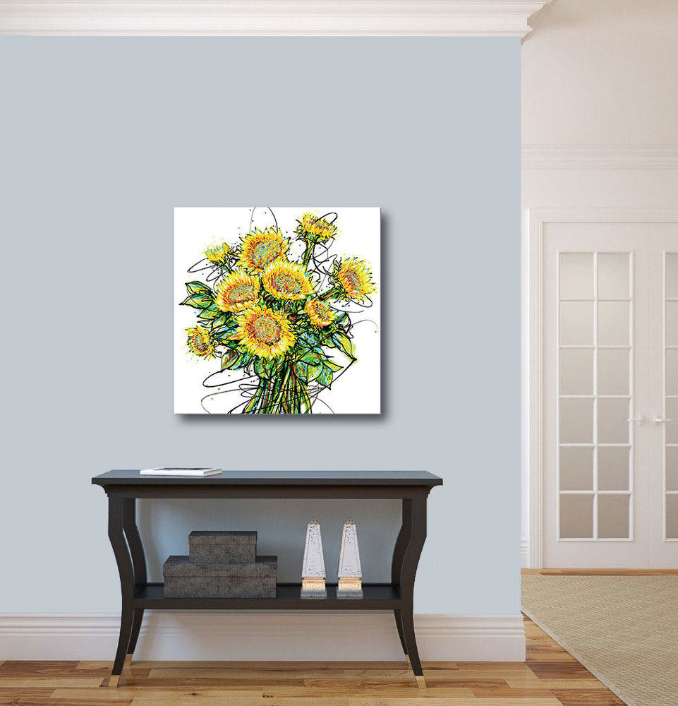 Epic Graffiti &quot;Whimsy Sunflowers&quot; Acrylic Wall Art, 24&quot; x 24&quot;