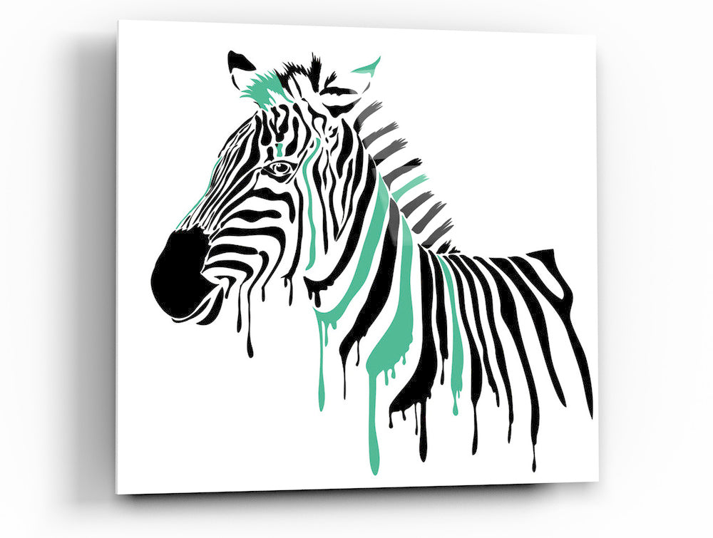 Epic Graffiti &quot;Painted Zebra&quot; Acrylic Wall Art, 24&quot; x 24&quot;