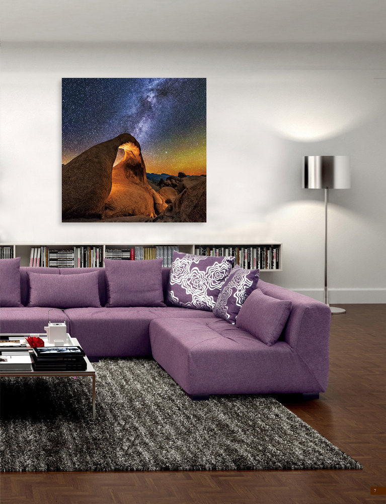 Epic Graffiti &quot;Starry Night in the Dessert&quot; on a High Gloss Acrylic Wall Art, 32&quot; x 32&quot;