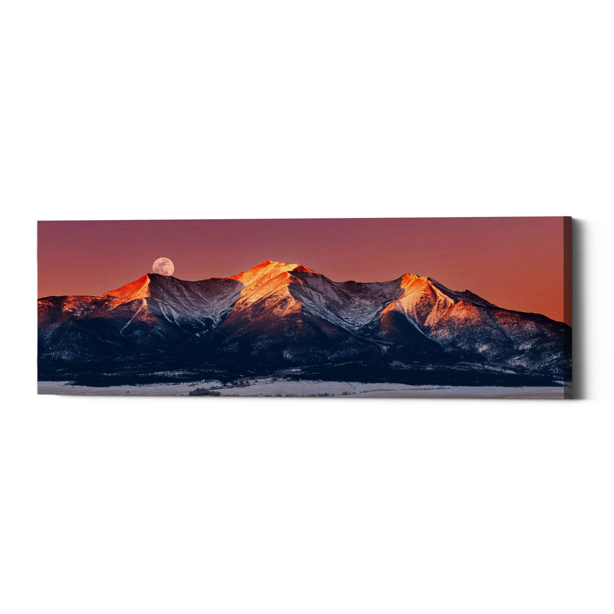 Epic Graffiti &quot;Mount Princeton Moonset&quot; by Darren White, Giclee Canvas Wall Art