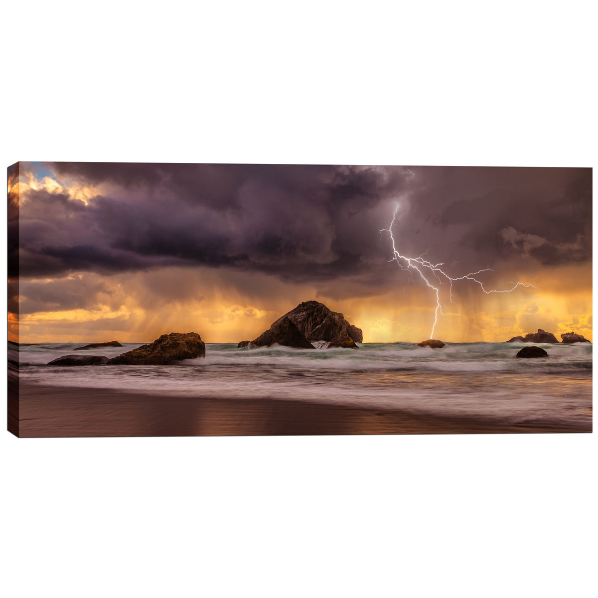 Epic Graffiti &quot;Storm at Face Rock&quot; by Darren White, Giclee Canvas Wall Art