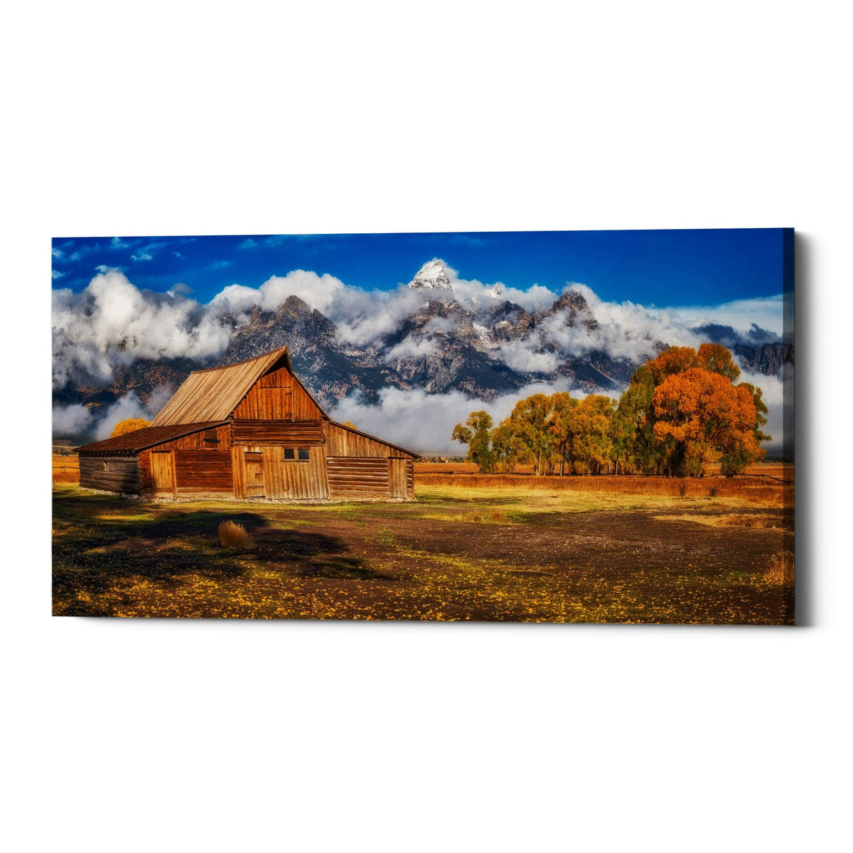 Epic Graffiti &quot;Warm Morning Light in the Tetons&quot; by Darren White, Giclee Canvas Wall Art
