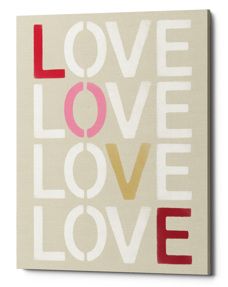 Epic Graffiti &quot;Love Stencil&quot; by Linda Woods, Giclee Canvas Wall Art