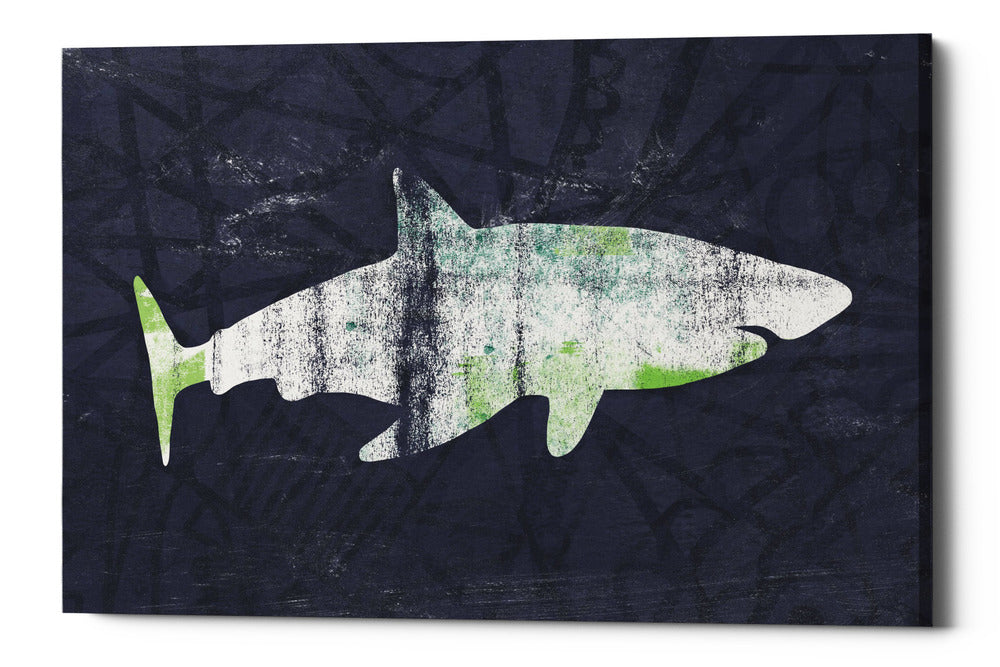 Epic Graffiti &quot;Shark I&quot; by Linda Woods, Giclee Canvas Wall Art
